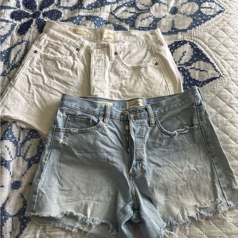 Universal Thread White and Blue Jean Shorts